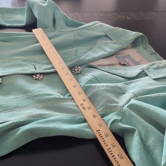 Wilson Genuine Leather Jacket Mint Green color Size S with pockets - Picture 11 of 11